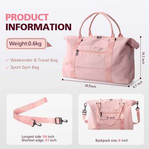 Bolsa de Gimnasio Plegable de Gran Capacidad con Logotipo Personalizado, Bolsas de Viaje Plegables Multicolores para Mujer - Product Image 3