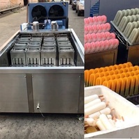 Machine à glaces automatique d'occasion pour boulangerie Zheng Zhou, avec boîte de vitrine pour 10 moules, pour la fabrication de sucettes glacées et de glaces aux fruits, à vendre