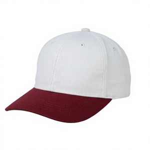 Casquette Snapback 6 Panneaux Blanc et Bordeaux Contrastant, Réglable, Unisexe, Respirante et Imperméable en Toile, Chapeau Décontracté - Product Image 4