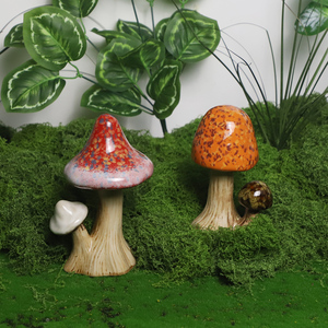 Simulazione giardino in <span class=keywords><strong>ceramica</strong></span> funghi statue ornamenti da giardino statuette cortile decorazione - Product Image 4