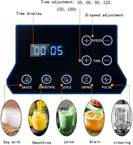 Extracteur de jus/machine à smoothies professionnel silencieux, capacité de 2200 ml, 2200 W, commande par écran tactile, récipient sans BPA, noir - Product Image 2