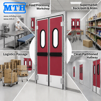 Porte battante isolée à double battant en acier inoxydable pour salle blanche et entrepôt de supermarché