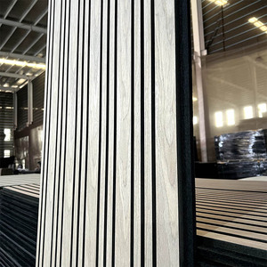 Eco-friendly Environmental Grade E0 MDF 100% Polyester Fiber Slats Akupanel Sound Proof Wall Panels 3D <b>Model</b> Design for Office - Product Image 6