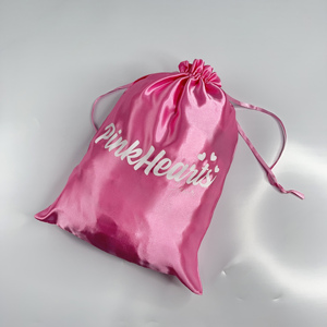 Luxury Silk Satin Bag Custom Logo Printed Cosmetics Pouch Bag Wig Packaging Satin Bags for <b>Small</b> Business - Product Image 4