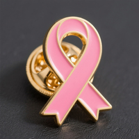 Broches Épingles en Émail Souple et Dur de Sensibilisation au Cancer du Sein, Ruban Rose Métallique, Logo Personnalisé, Vente en Gros Usine
