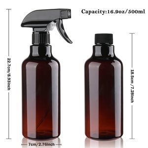 Bouteille de parfum vide en PET avec pulvérisateur à pompe continu, noir et marron, 100ml, 200ml, 300ml, 500ml, personnalisable, sérigraphiée - Product Image 4