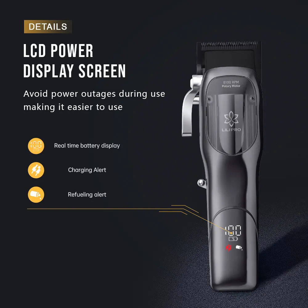 Lilipro 8100Rpm High-Speed Draadloze Oplaadbare Tondeuse Voor Mannen Haar Kapper Trimmer Professionele Tondeuse