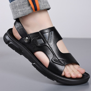 Sandalias de Playa para Hombre, de Cuero Marrón, Tallas 48, 49, 50, Tallas Grandes, Extra Anchas, Estilo Slip-On - Product Image 2