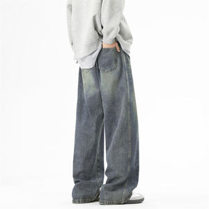 Pantalones Vaqueros de Hombre Más Vendidos, Personalizables, de Tiro Medio, con Degradado Sólido, Estilo Retro, Rotos, Rectos, Lavados, de Mezclilla, Casuales, a la Moda, ODM - Product Image 6