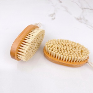 Brosse <span class=keywords><strong>à</strong></span> barbe ovale haut de gamme de qualité supérieure, manche en <span class=keywords><strong>bois</strong></span> de hêtre, poils en nylon, brosse de toilettage pour homme, logo personnalisé disponible - Product Image 1
