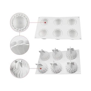 6 Cavity Onion Shaped Mousse Mold Whirlwind Ice Cream Cake Baking Chocolate Mold Commercial Use - Product Image 4