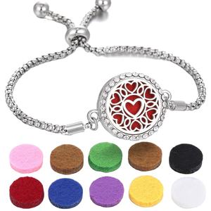 Bracelet diffuseur d'huiles essentielles en acier inoxydable, bracelet magnétique en cuir pour aromathérapie, bijoux pour hommes et femmes, cadeau - Product Image 3