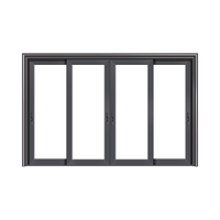 Porte coulissante en verre pour patio extérieur imperméable, profil mince en aluminium, pergola de luxe, porte coulissante pour villa