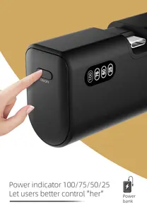 Powerbank nóng bán 5000mAh Mini ngân hàng điện PD sạc nhanh với 180 độ C cổng sạc ngân hàng điện cầm tay