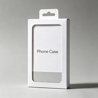Boîte d'emballage personnalisée pour coque de téléphone avec fermetures auto-agrippantes, doublure en éponge, design pliable pour avion, logo embossé or