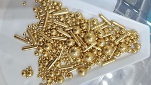 Perlas metálicas doradas, varillas, estrellas, chispas, decoración comestible para pasteles - Product Image 6