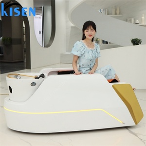 เตียงสระผมพร้อมหุ่นยนต์นวดอัตโนมัติสำหรับสปาผมยี่ห้อ Kisen Salon  เก้าอี้สระผมนวดไทย เฟอร์นิเจอร์ร้านเสริมสวยสุดหรู - Product Image 1