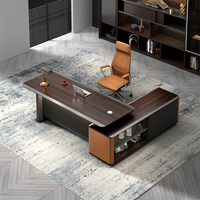 Scrivania Direzionale Personalizzata, Tavolo per Computer, Lussuosa Scrivania Moderna in Legno Modulare a L per CEO ed Executives