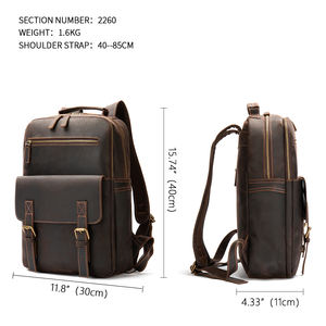 Винтажная дорожная сумка Marrant для мужчин, походный рюкзак из натуральной кожи для ноутбука 15 дюймов, для кемпинга - Product Image 5