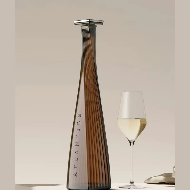 Geri dönüşümlü Bar züccaciye büküm şişe cam viski şarap dekantörü toptan amber 750ML cam şişeler