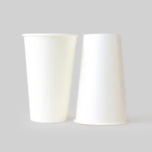 Taza de papel blanco para bebidas calientes, taza de café desechable para agua