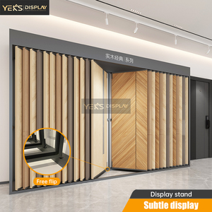 Tùy chỉnh trang chuyển cửa gỗ Rack hiển thị sàn gỗ gạch đá kim Loại hiển thị đứng trang quay hiển thị đứng cho showroom - Product Image 1