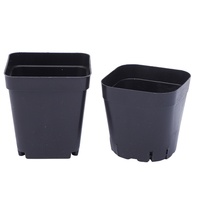 Fournitures de jardinage, petit pot carré noir pour plantes succulentes, plastique recyclé, économie d'eau, respirant