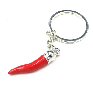 Wholesale custom logo vegetable metal hungary souvenir red chili pepper keychain