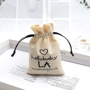 10*15cm Cotton Linen Drawstring Bags Custom Logo Size Environmental Cotton <b>Canvas</b> Fabric Packing Dust Pouch - Product Image 6