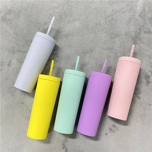Commercio all'ingrosso Regalo Personalizzato Riutilizzabile skinny tumbler con Cannucce 19 once 20 once opaco Colorato Pastello Tumbler per il Caffè di <span class=keywords><strong>Acqua</strong></span> - Product Image 1
