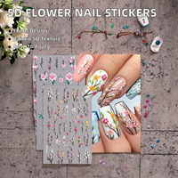 Offre Spéciale – Autocollants 5D en relief Rose Rouge pour Ongles, Décalcomanies Adhésives, Vente en Gros, Décoration Personnalisée pour Manucure Femme