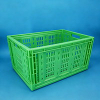 Caisse en plastique pliable en gros pour fruits et légumes, empilable et durable, bac de rangement écologique pour l'agriculture et le marché