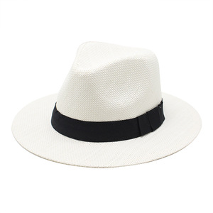 Chapeau Fedora en paille d'été pour hommes et femmes avec bande, chapeaux Panama respirants pour femme, casquettes de soleil pour l'extérieur - Product Image 5