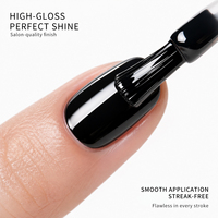 Vernis Gel Noir Intense Haute Pigmentation Couvrance Rapide (1 Couche) Soak Off UV LED Longue Durée pour Salon de Manucure
