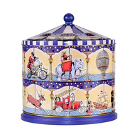 Boîtes cadeaux vides personnalisées de luxe, boîte à musique en étain, boîte ronde en métal de Noël pour cadeaux, bonbons, biscuits