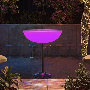 Portable LED Light Bar <strong>Tables</strong> Chairs for Outdoor Patio Decorative Plastic Furniture for Restaurants Coffee Shops Events - Product Image 1