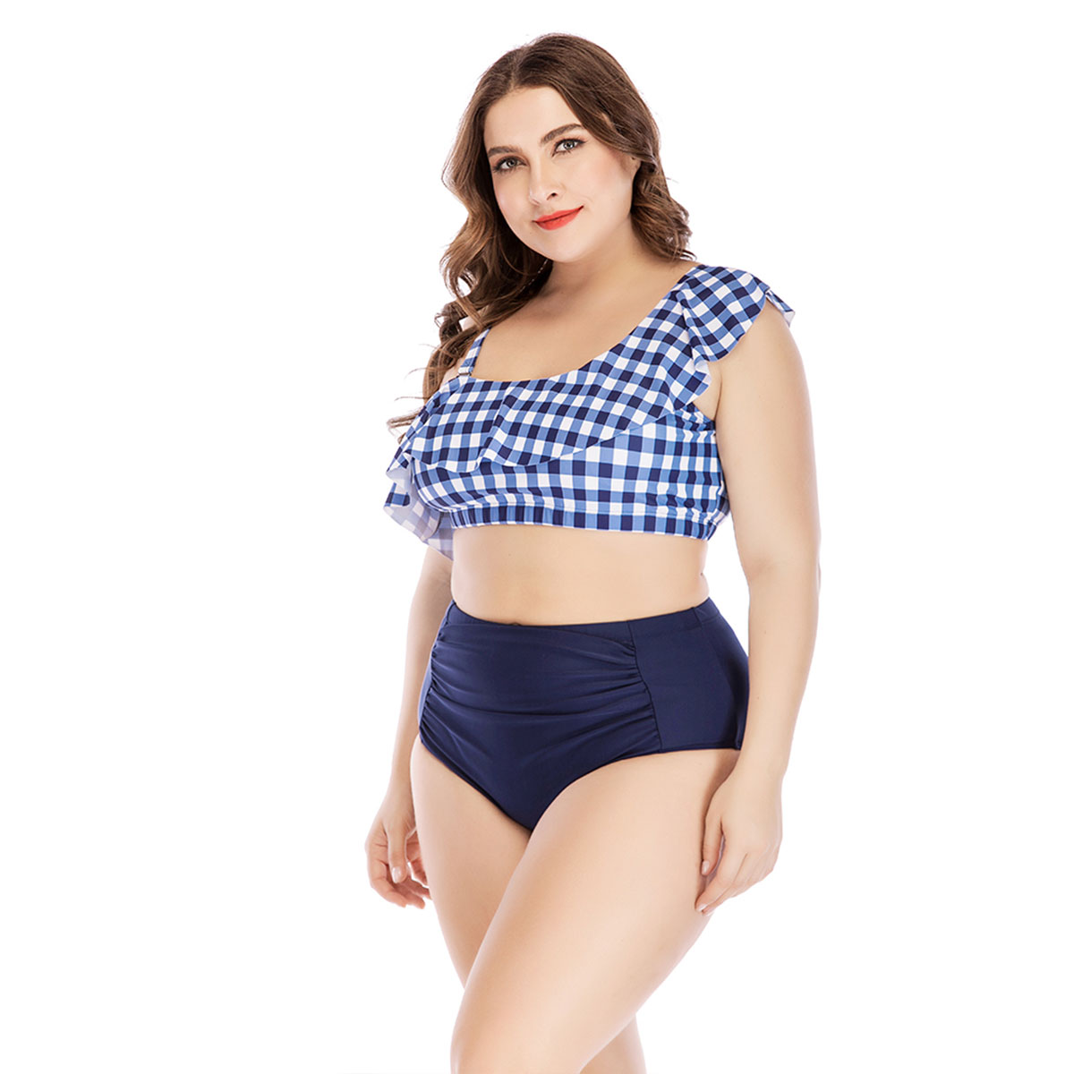 Plus size hot sale sexy gingham printed bikini