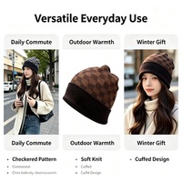 Nieuwe Aanwinst Designer Wintermuts Zachte Warme Gebreide Beanie Hoeden 3D Borduurwerk Letterprint Fruit Cartoon Ruit 100% Katoen