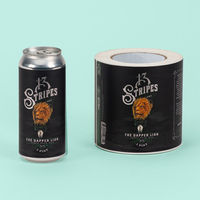 Fournisseurs d'impression d'étiquettes imperméables personnalisées de qualité supérieure autocollant de canette de bière en rouleau imprimé avec logo de marque privée