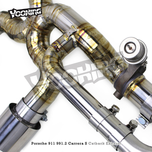Catback de soupape de stock AUTO pour <span class=keywords><strong>Porsche</strong></span> <span class=keywords><strong>911</strong></span> 991/991.2 <span class=keywords><strong>Carrera</strong></span> <span class=keywords><strong>S</strong></span> 3.0T 2016-2018 mises à niveau GT3 titane essieu arrière course échappement - Product Image 3