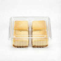 Boîte d'emballage alimentaire carrée transparente en PET multicouche pour pain, gâteaux, biscuits et produits de boulangerie