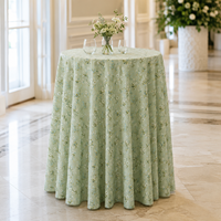 Nappe Ronde en Polyester et Lin à Motif Personnalisé, Vente en Gros, Idéale pour Mariages en Extérieur, Événements et Location de Fêtes