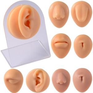 Modèle d'entraînement en silicone souple pour piercing, simulation d'oreille, nez, lèvre, langue, nombril, outil de présentation de bijoux pour studio de tatouage et de piercing - Product Image 6