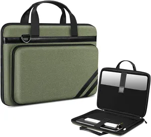 BSCI OEM ODM कस्टम 13-14 इंच के लैपटॉप आस्तीन मामले अटैची कंधे बैग के साथ गोली जेब और गौण थैली मैकबुक प्रो के लिए
