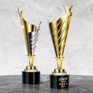 Trophée en cristal <span class=keywords><strong>personnalisé</strong></span>, cadeau souvenir, trophée en cristal étoile avec étoile en métal - Product Image 4