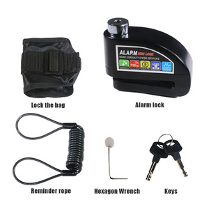 Candado de Disco con Alarma Impermeable al por Mayor <span class=keywords><strong>para</strong></span> Bicicleta/Motocicleta/Scooter Eléctrico, Piezas de Repuesto, Candado de Seguridad <span class=keywords><strong>Antirrobo</strong></span> - Product Image 1
