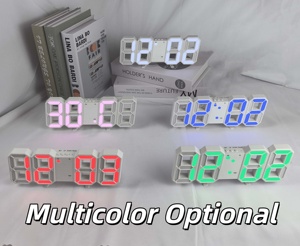 Thông Minh Hiện Đại Kỹ Thuật Số Bàn Bảng Đồng Hồ 3D LED Phát Sáng Đồng Hồ Treo Tường Đa-Màu LED Hiển Thị Cho Nhà Phòng Khách Các Tính Năng Báo Động - Product Image 4
