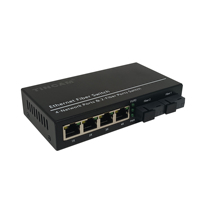 TINCAM Interruptor POE de 6 puertos 4 * RJ45 10/100Mbps + 2 * SC100Mbps Interruptor POE de fibra única 48V 20-120km Interruptores POE para sistema CCTV
