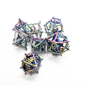 Đa diện biểu tượng tùy chỉnh RPG ngục tối và rồng rỗng kim loại Xúc xắc trò chơi thiết lập cành cây cầu vồng - Product Image 6