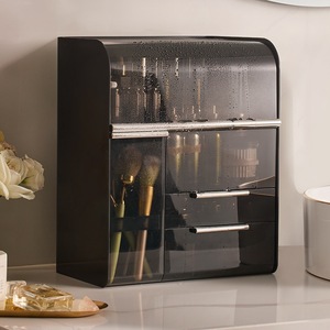 Cosmetic Storage Box With Drawers Large Capacity Dustproof For <b>Dressing</b> <b>Table</b> Skincare <b>Makeup</b> Organizers White Gold Version - Product Image 4